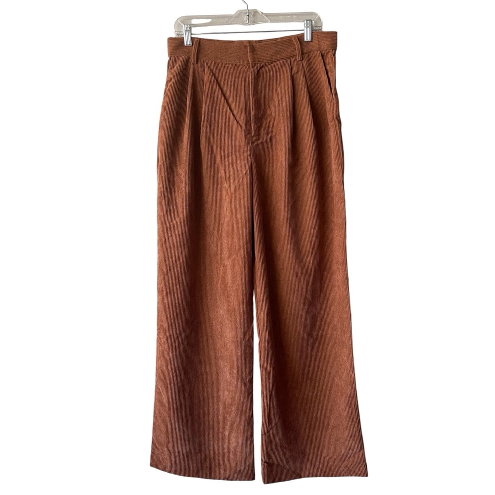 Lulus Brown Corduroy Wide Leg Trousers Large NWT